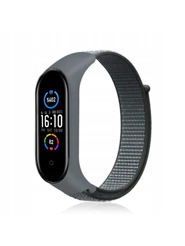 Pasek nylonowy do XIAOMI Mi Band 5 / 6 / 7 szary (19)