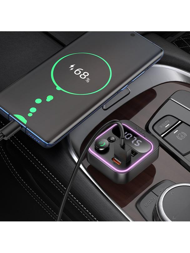 Transmiter samochodowy bluetooth Hoco QC3.0 PD 20W E85 czarny