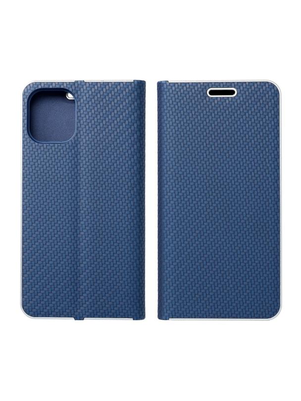 Kabura LUNA Book Carbon do SAMSUNG A52 5G / A52 LTE ( 4G ) / A52s 5G niebieski