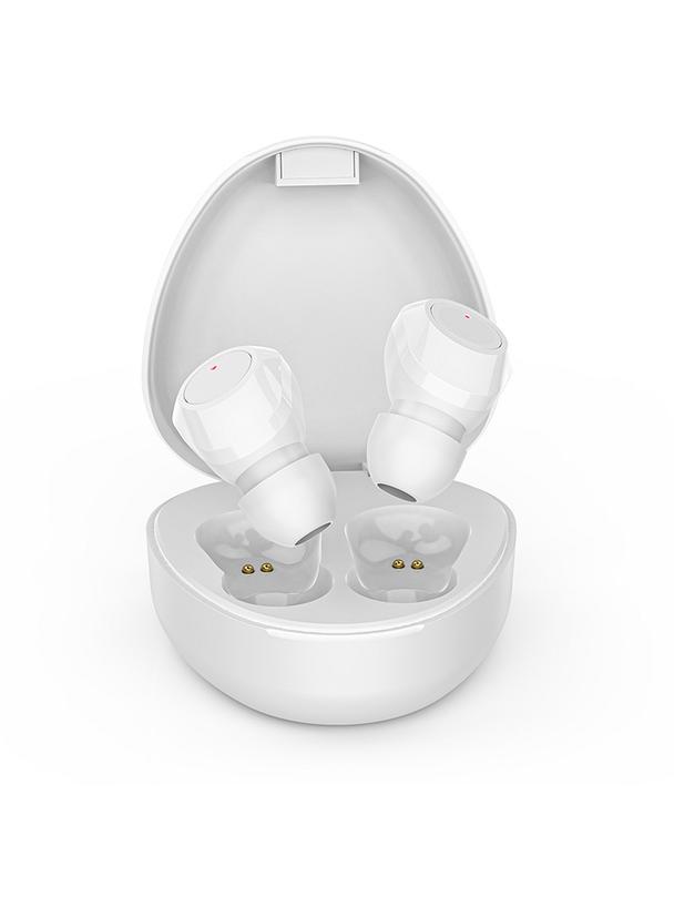 Słuchawki bezprzewodowe douszne TWS + stacja dokująca M9 białe