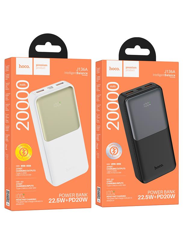 Powerbank Hoco 20000 mAh QC PD 2A 22,5W J136A czarny
