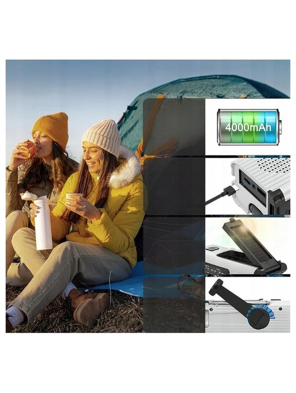 PRISTAR radio FM z latarką 4000 mAh YX318 czerwone