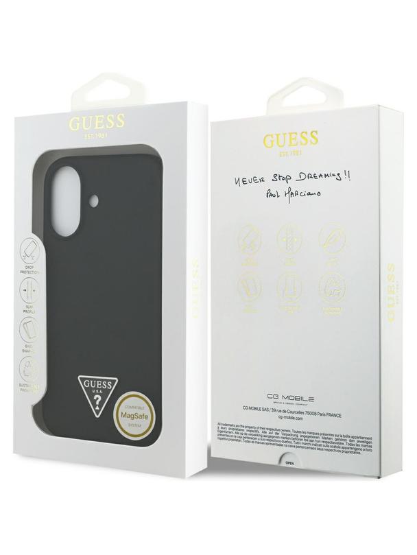 GUESS futerał do IPHONE 17 kompatybilny z MagSafe GUHMP17SSCTRLMK (Silicone W/ Triangle Logo) czarny