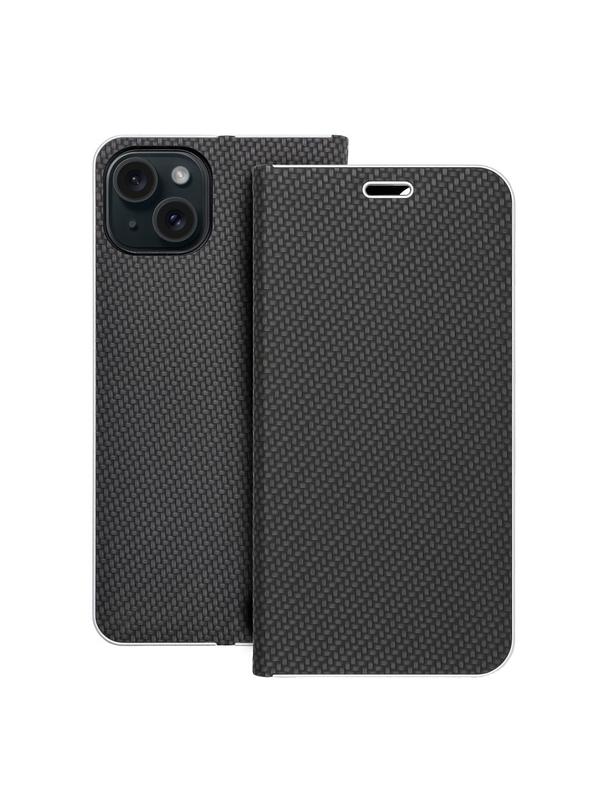 Kabura LUNA Book Carbon do IPHONE 15 Plus czarny
