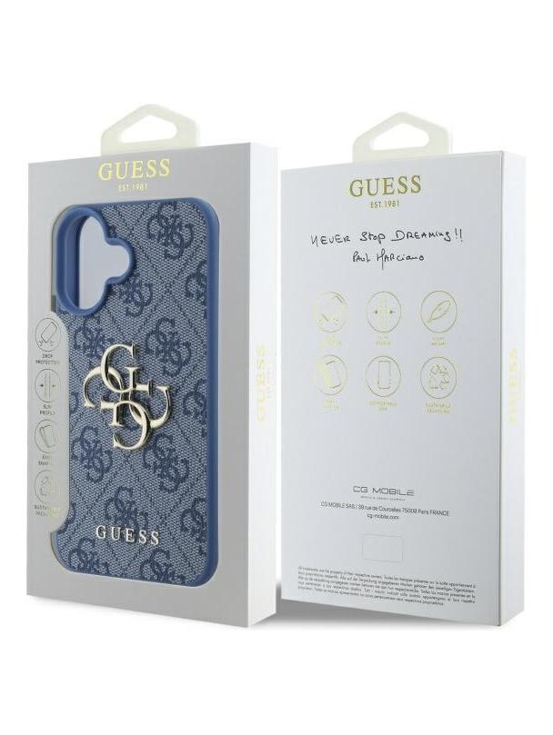 GUESS futerał do IPHONE 16 GUHCP16S4GMGBL (4G PU Big Logo) niebieski
