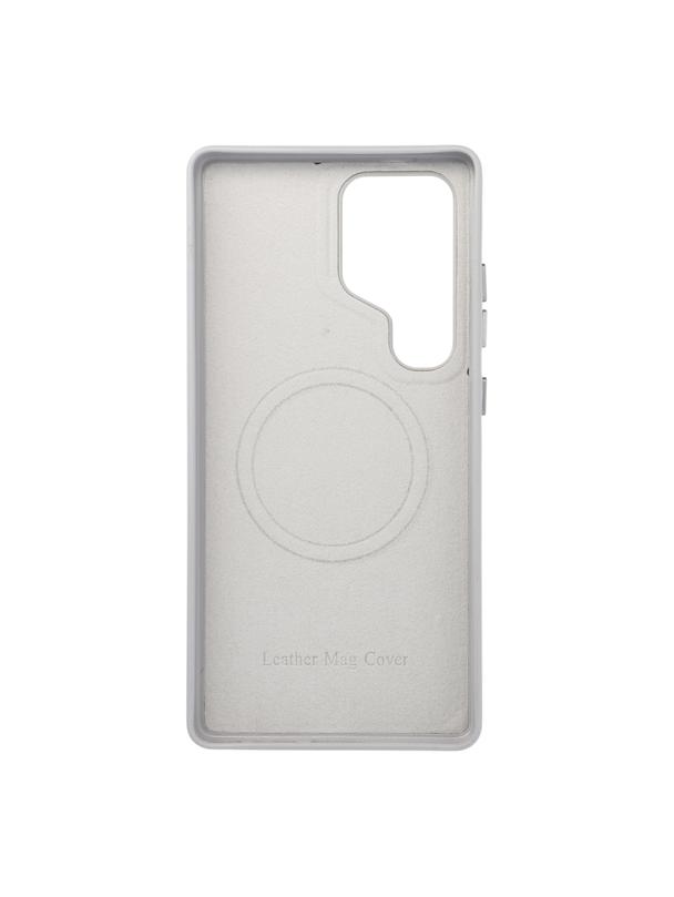 Futerał LEATHER MAG COVER kompatybilny z MagSafe do SAMSUNG S25 ULTRA szary
