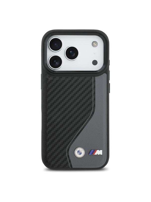 BMW futerał do IPHONE 17 Pro kompatybilny z MagSafe BMHMP17L25PCCSCAK (PU Carbon Logo) anthracite