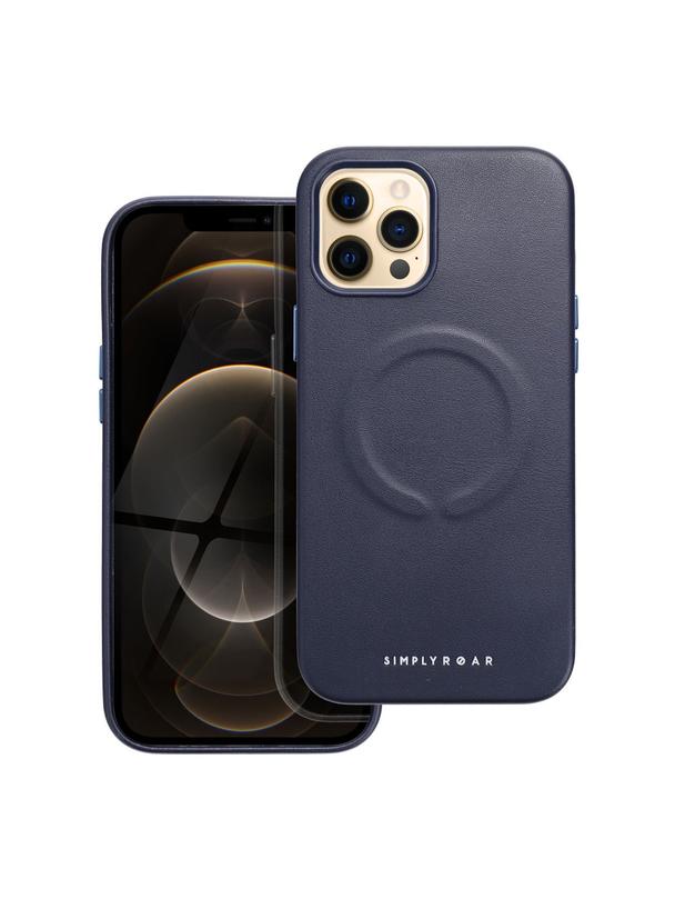 ROAR futerał LEATHER MAG kompatybilny z MagSafe do IPHONE 12 Pro Max Granatowy