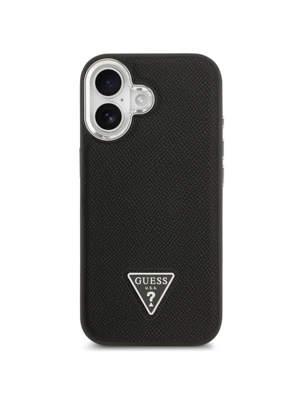 GUESS futerał do IPHONE 17 kompatybilny z MagSafe GUHMP17SPGTSPSK (Grained PU Triangle Logo) czarny