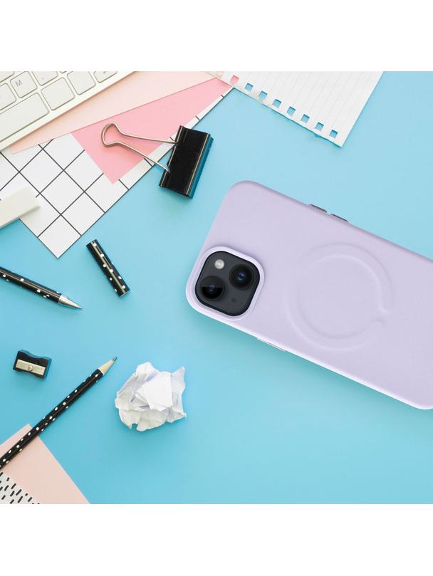 ROAR futerał LEATHER MAG kompatybilny z MagSafe do IPHONE 15 Plus Fioletowy