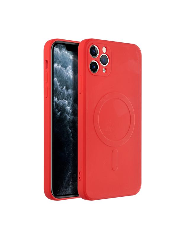 Futerał SILICONE MAG COVER kompatybilny z MagSafe do IPHONE 11 Pro Max czerwony