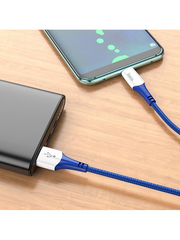 Kabel USB A do USB C Hoco 3A 1 m X70 niebieski