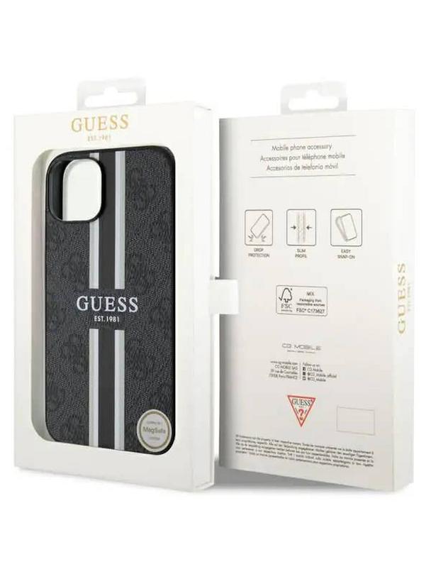 GUESS futerał do IPHONE 14 kompatybilny z MagSafe GUHMP14SP4RPSK (4G Printed Stripes) czarny