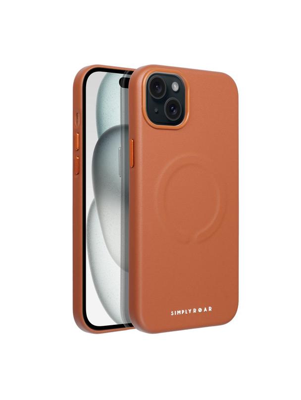 ROAR futerał LEATHER MAG kompatybilny z MagSafe do IPHONE 15 Plus Brązowy
