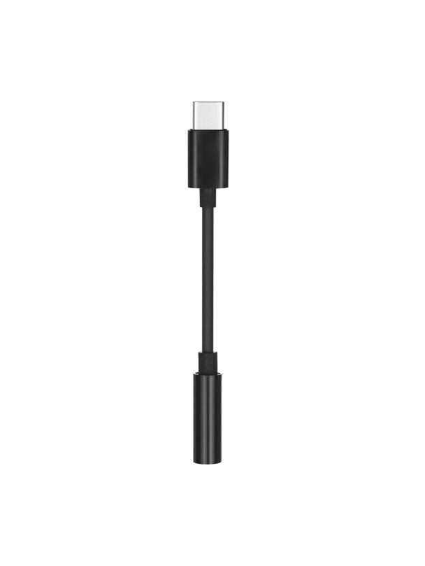 Adapter AUX Typ C (męski) do Jack 3,5 mm (żeński) czarny