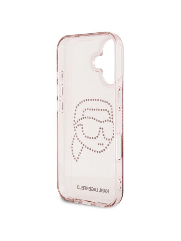 KARL LAGERFELD futerał do IPHONE 16 KLHCP16SHKHDCELP (IML Rhinestones S K Head) różowy