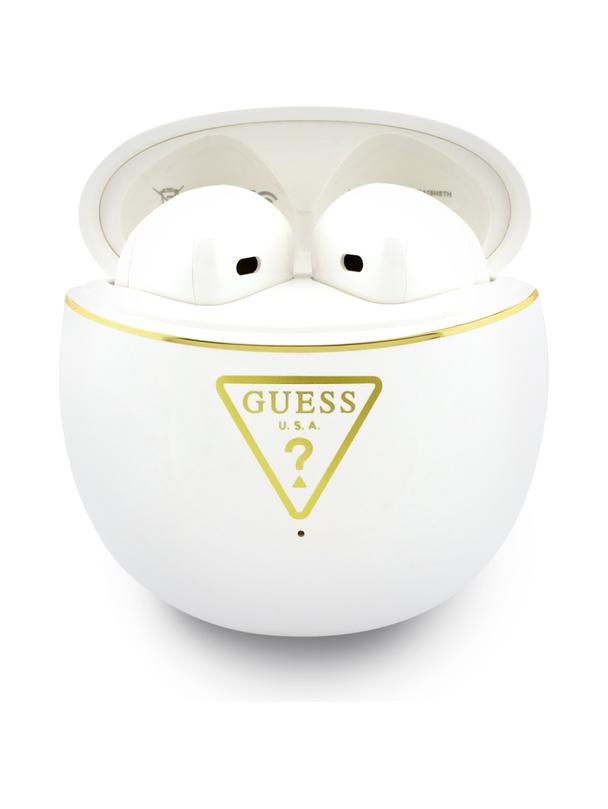 Słuchawki bezprzewodowe douszne Guess TWS GUTWSA15HETH (Small Round Script Print) białe