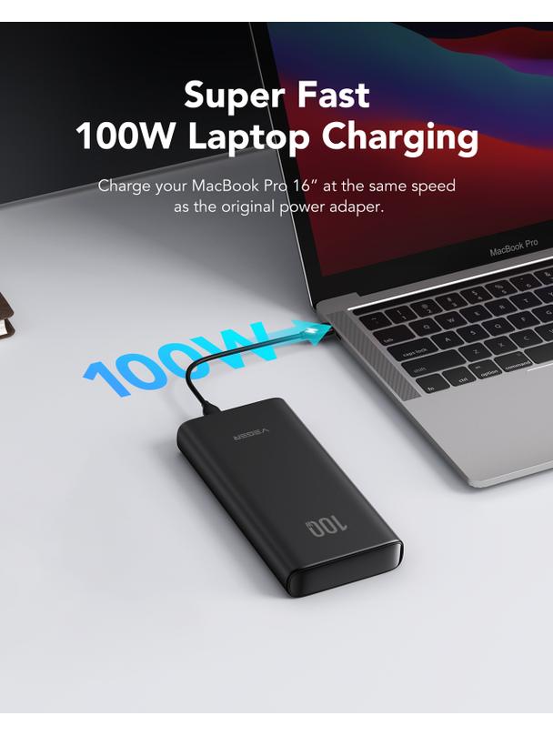 Powerbank Veger T100 (W2032C-100) PD QC3.0 5A 100W 20000 mAh czarny