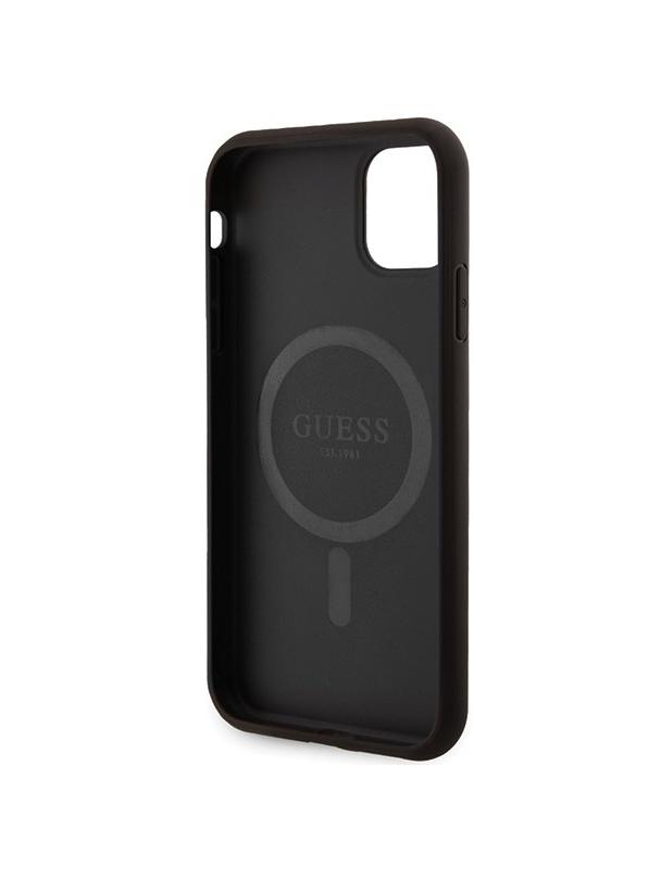GUESS futerał do IPHONE 11 kompatybliny z MagSafe GUHMN61G4GFRK (4G Ring classic logo) czarny