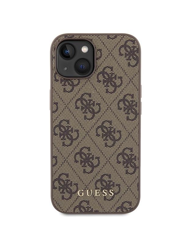 GUESS futerał do IPHONE 15 GUHCP15SG4GFBR (4G Metal Logo) brązowy