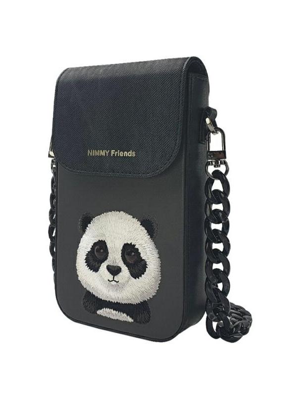 NIMMY torebka na telefon BIG EYED PET 2.0 Panda czarna