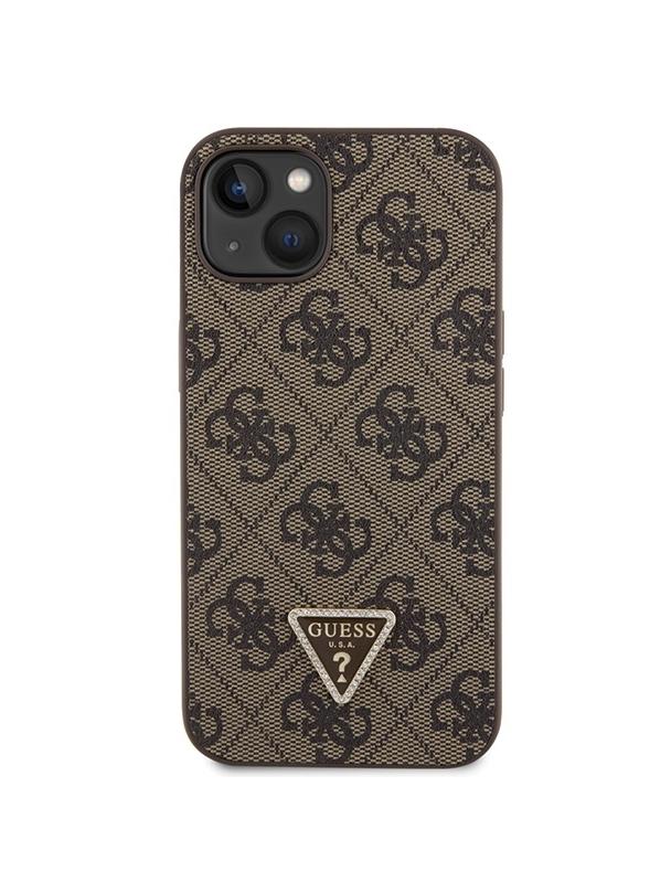 GUESS futerał do IPHONE 13 / 14 / 15 GUHCP14SP4TDSCPW (Crossbody 4G Metal Logo) brązowy