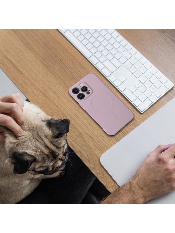 Futerał SILICONE MAG COVER kompatybilny z MagSafe do IPHONE 17 Pro Max różowy