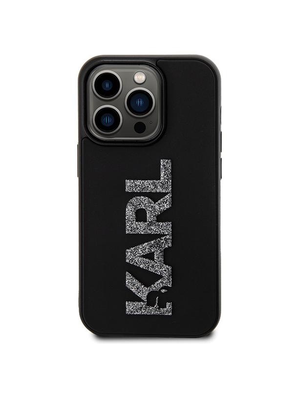 KARL LAGERFELD futerał do IPHONE 15 Pro KLHCP15L3DMBKCK (3D Logo Glitter) czarny