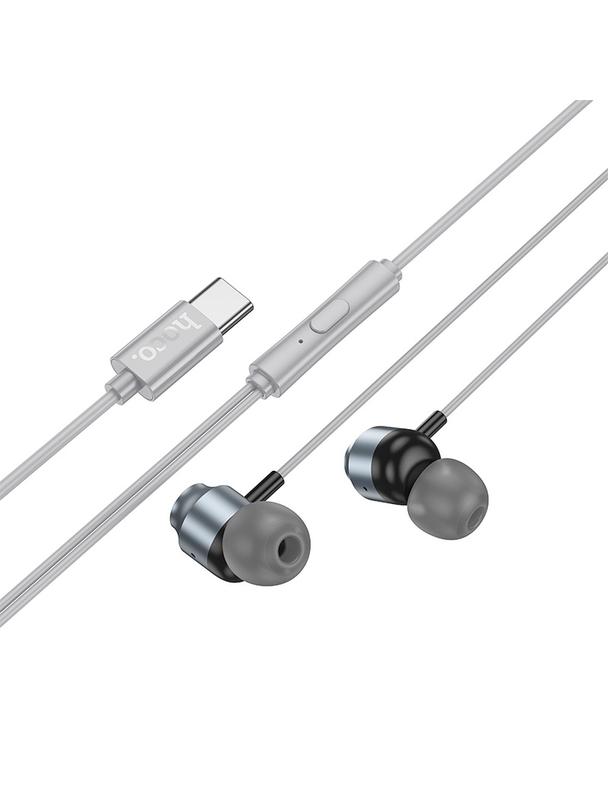EOL Słuchawki przewodowe douszne USB C Hoco M122 szare