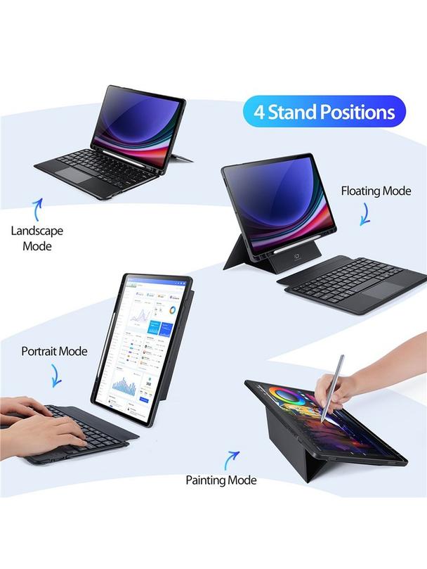 DUX DUCIS etui DK składane z klawiaturą bezprzewodową do SAMSUNG Tab S9/S9FE/S10FE czarne