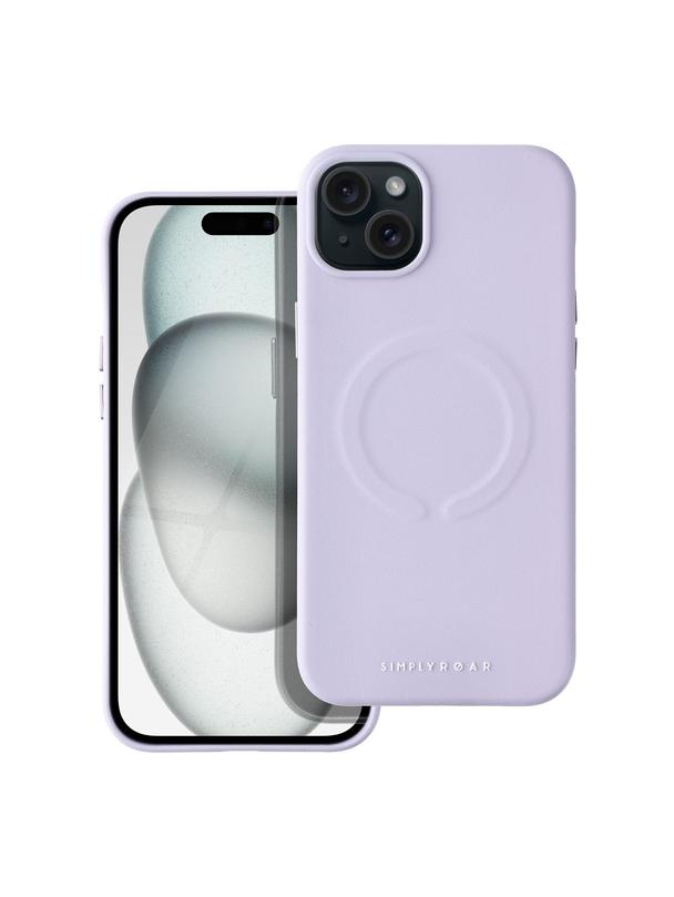 ROAR futerał LEATHER MAG kompatybilny z MagSafe do IPHONE 15 Plus Fioletowy