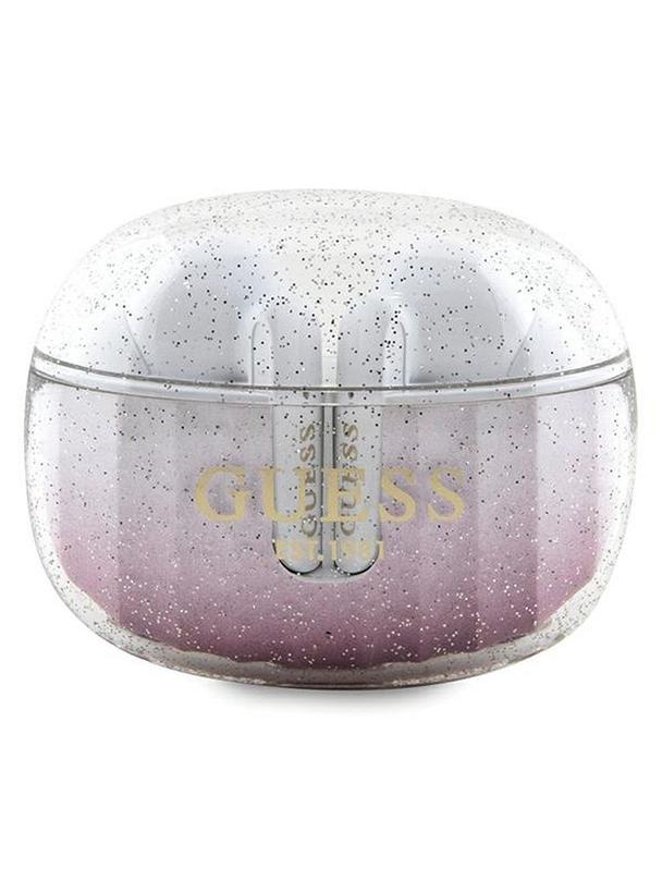 GUESS słuchawki bezprzewodowe bluetooth TWS + stacja dokująca GUTWSHDGKEEP (Glitter gradient) różowe