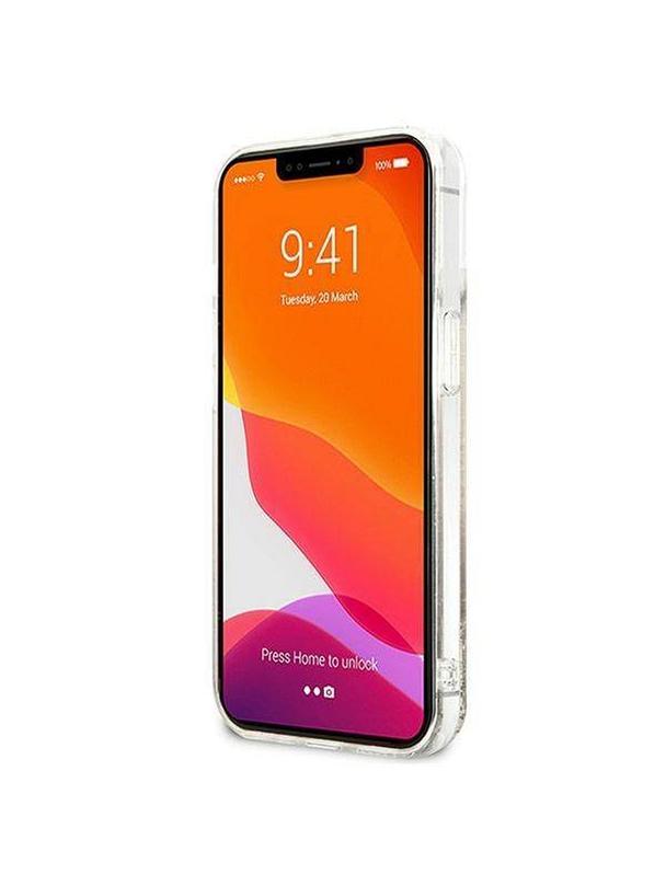 GUESS futerał do IPHONE 14 Pro GUOHCP14LGLHFLGO (Liquide Glitter Charms) złoty