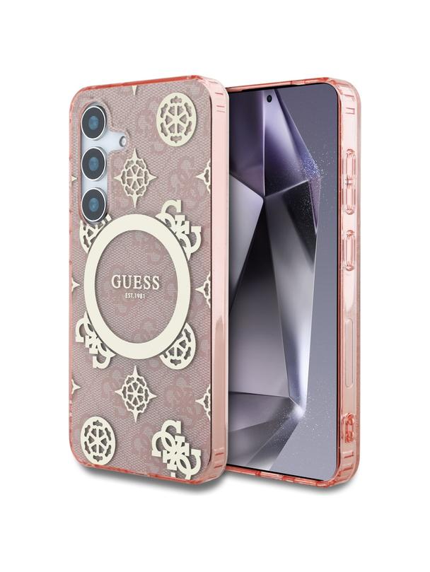 GUESS futerał do SAMSUNG S25 GUHMS25SH4PYEEP (Magnetic IML Peony on 4G Background) różowy