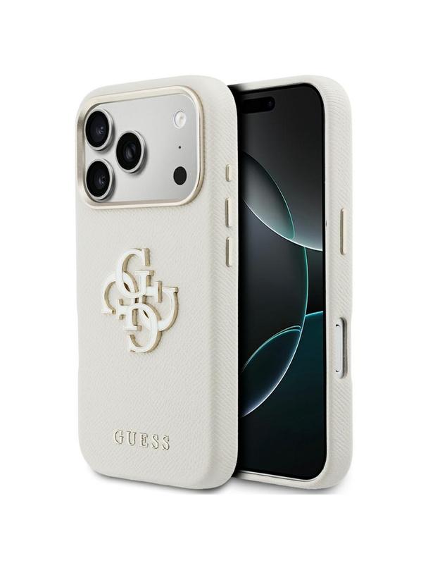 GUESS futerał do IPHONE 17 Pro GUHCP17L5PS4RGGE (PU FW Resin Logo) beżowy