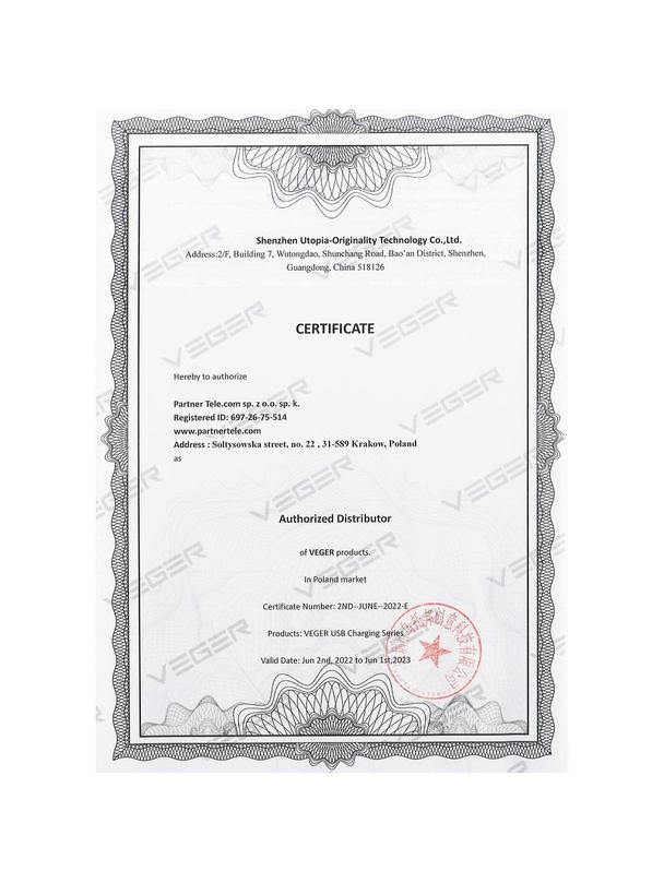 Powerbank Veger A11S (W1133) PD QC3.0 2A 20W 10000 mAh czarny