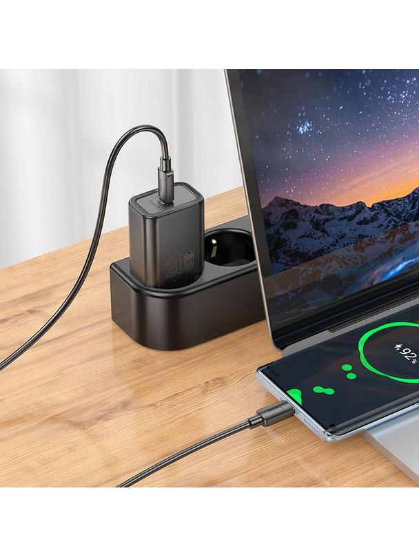 Ładowarka sieciowa do telefonu Hoco USB C QC PD 20W N60 czarna