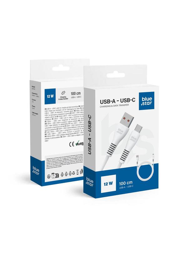 Kabel USB A do USB C Blue Star 2A 12W 1 m DC99C biały