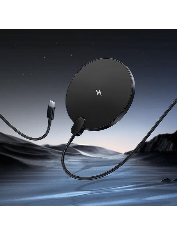 Ładowarka indukcyjna Hoco 15W z kablem USB C i wyświetlaczem CW62 czarna