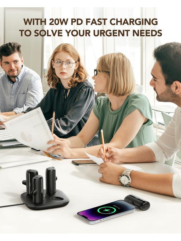 Powerbank Veger Pogo (W007CK) zestaw 4 x 5000 mAh czarny