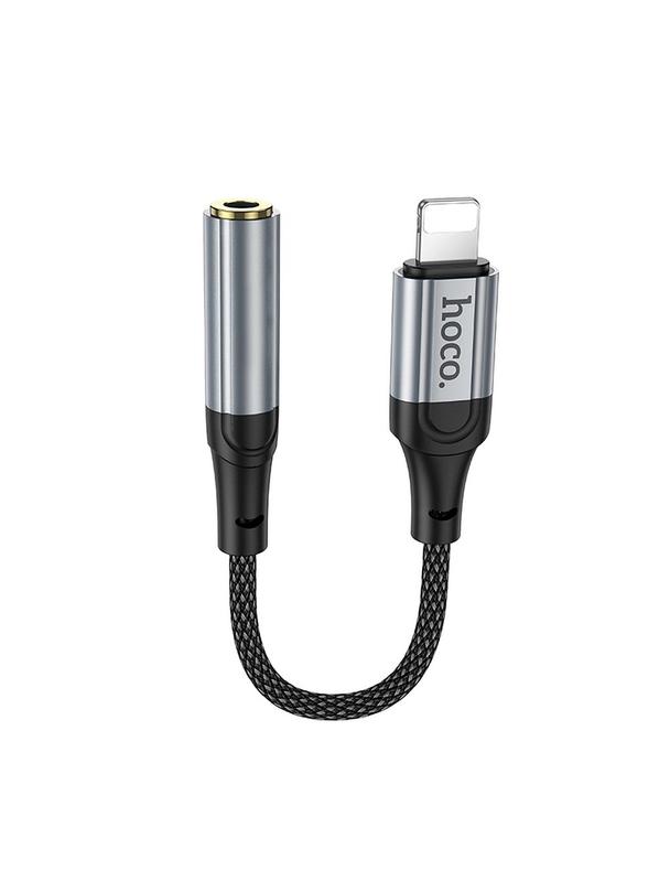 Adapter AUX Lightning do Jack 3,5 mm Hoco 0,12 m LS36A szary