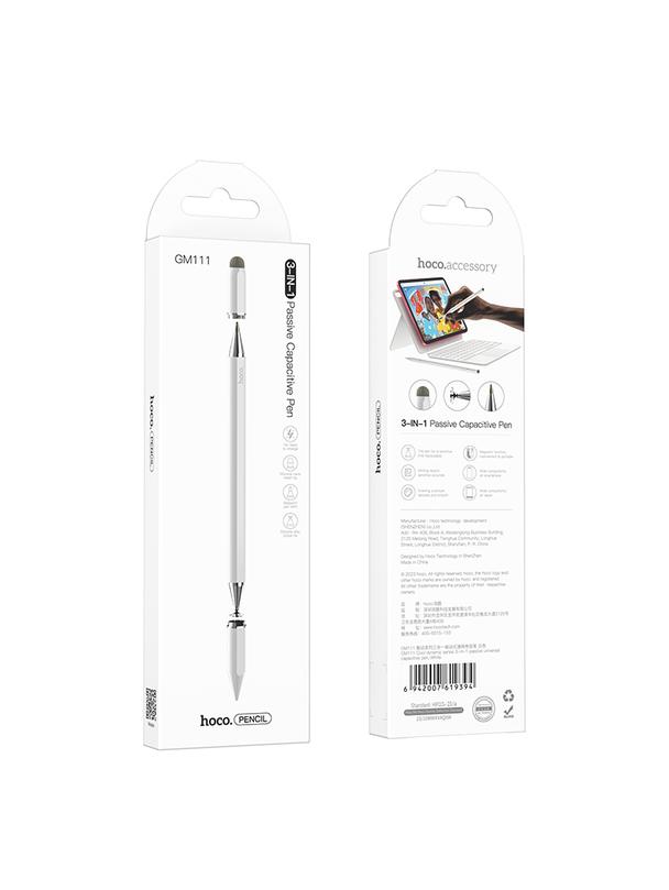 Rysik do tabletu pasywny 3w1 Hoco GM111 biały