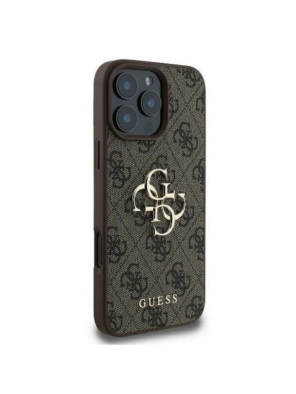 GUESS futerał do IPHONE 16 Pro Max GUHCP16X4GMGBR (4G PU Big Logo) brązowy