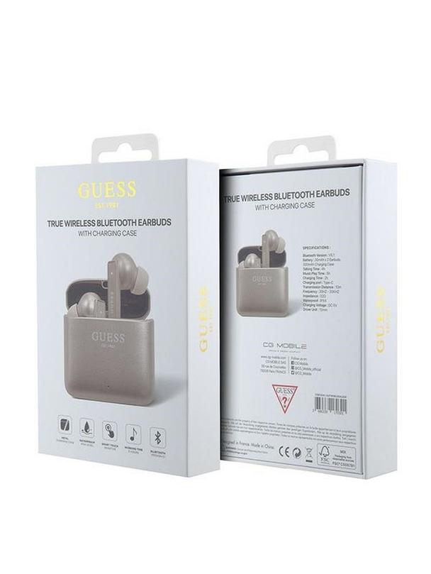 GUESS słuchawki bezprzewodowe bluetooth TWS + stacja dokująca GUTWSSU20ALEGP (Printed Logo) złoty róż