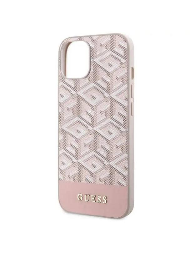 GUESS futerał do IPHONE 14 kompatybilny z MagSafe GUHMP14SHGCFSEP (GCUBE Stripes) różowy