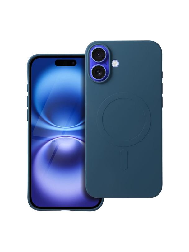 Futerał SILICONE MAG COVER (big hole) kompatybilny z MagSafe do IPHONE 16 Plus niebieski