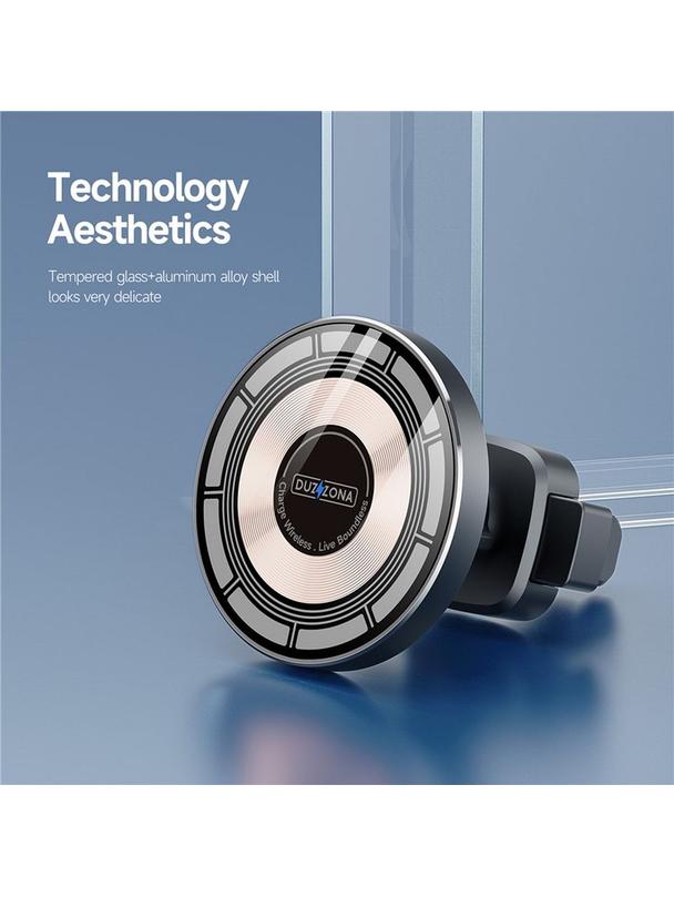 DUZZONA V2 - uchwyt samochodowy indukcyjny do kratki kompatybilny z MagSafe 15W czarny