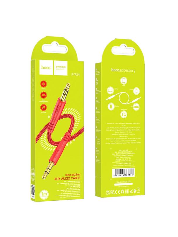 Kabel AUX Jack 3,5 mm do Jack 3,5 mm Hoco 1 m UPA24 czerwony