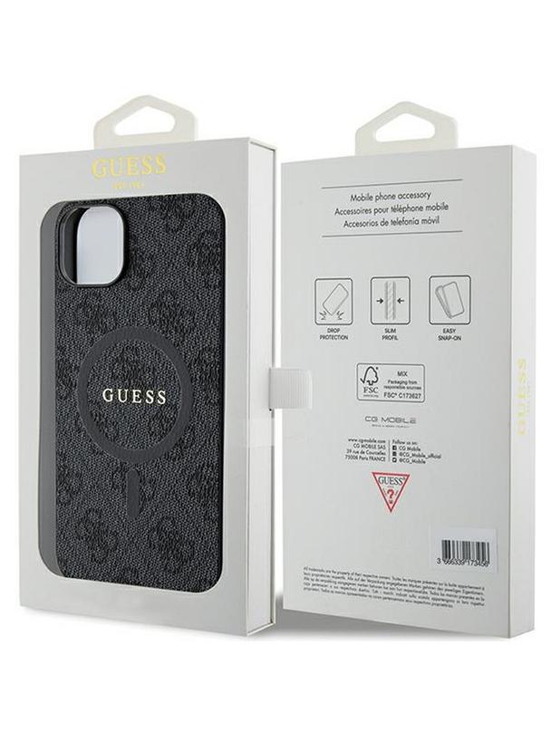 GUESS futerał do IPHONE 14 kompatybilny z MagSafe GUHMP14SG4GFRK (4G Ring classic logo) czarny