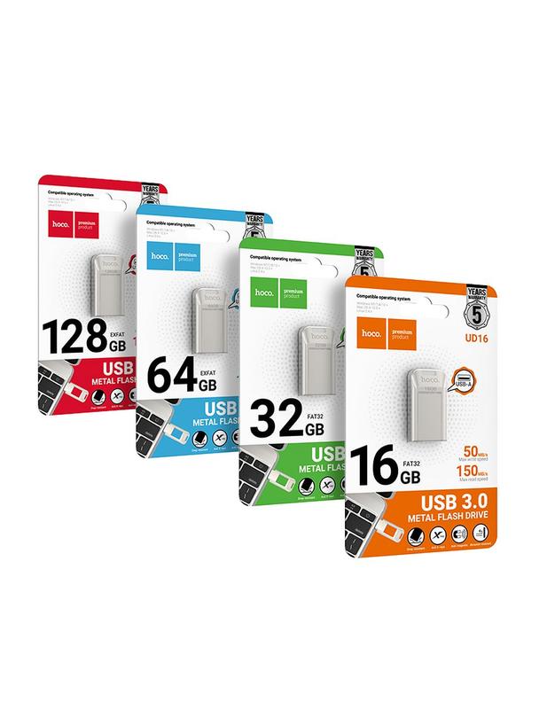 Pendrive 128GB USB 3.0 (USB A) Hoco UD16 nikiel